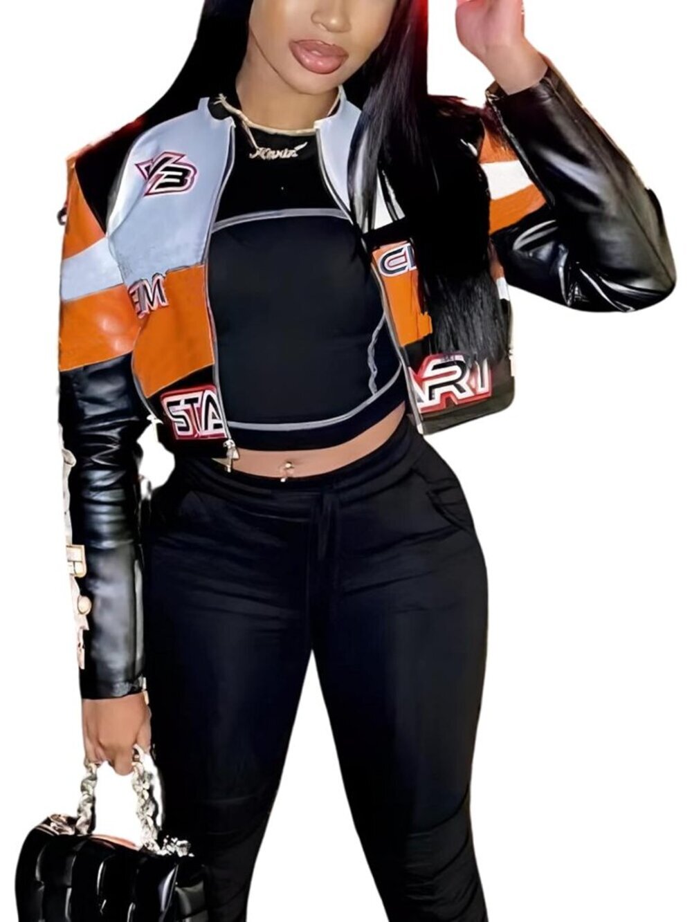 Leather Jacket Women Zipper Moto Biker Short Leather Jacket Women Bomber Jacket